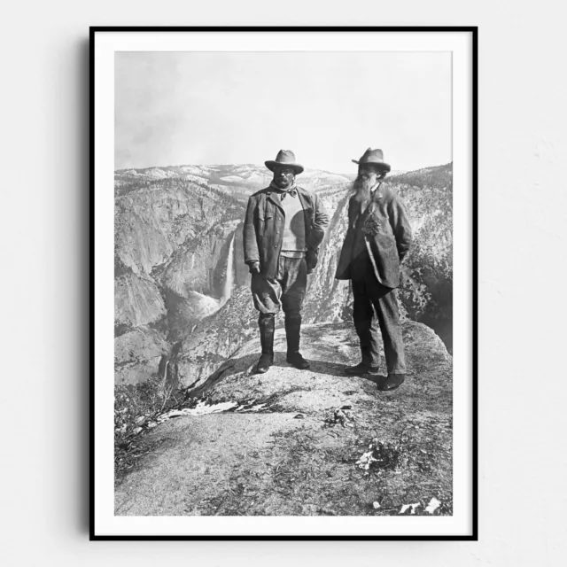 Teddy Roosevelt & John Muir Sepia Drawing Book - 8x8 Inch Spiral Bound Sketchbook, 50 Pages, Acid-Free Paper