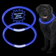 thumbnail image 1 of Teddy Run 2PCS USB Rechargeable LED Dog Collar - Light Up Adjustable Pet Collar With 3 Modes, 360° Glow Safety Collar For Small/Medium/Large Dogs - TPU Cuttable Puppy Collar For Night Walking (Blue), 1 of 7