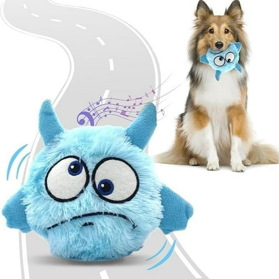 Teddy Run-Interactive Dog Toys for Boredom Moving Dog Toy for Stimulating Play Pet Plush Squeaky Ball for Small Medium Breeds with Type C Cable