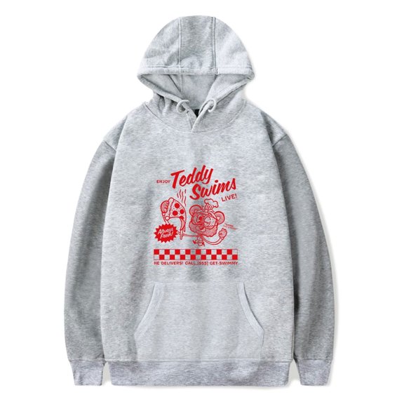 Teddy Swims Merch Hoodies Swimmy Pizza Hoodie Fashion Men Women Pullover Sweatshirt Long Sleeve