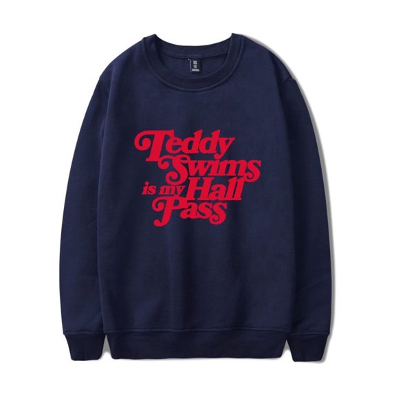 Teddy Swims Merch Sweatshirt Hall Pass Long Sleeve Hoodie Casual Streetwear Men Women Tracksuit Hooded Sweatshirt Pullover