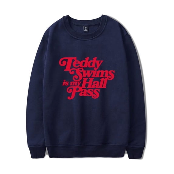Teddy Swims Merch Sweatshirt Hall Pass Long Sleeve Hoodie Casual Streetwear Men Women Tracksuit Hooded Sweatshirt Pullover