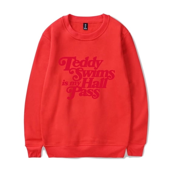 Teddy Swims Merch Sweatshirt Hall Pass Long Sleeve Hoodie Casual Streetwear Men Women Tracksuit Hooded Sweatshirt Pullover