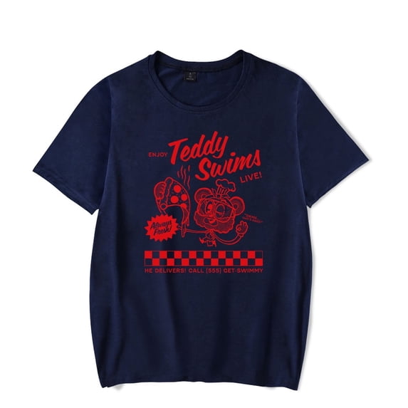 Teddy Swims Merch T-shirt Swimmy Pizza Tee Fashion Men Women t shirt Sweatshirt Summer Casual Short Sleeve T-shirts
