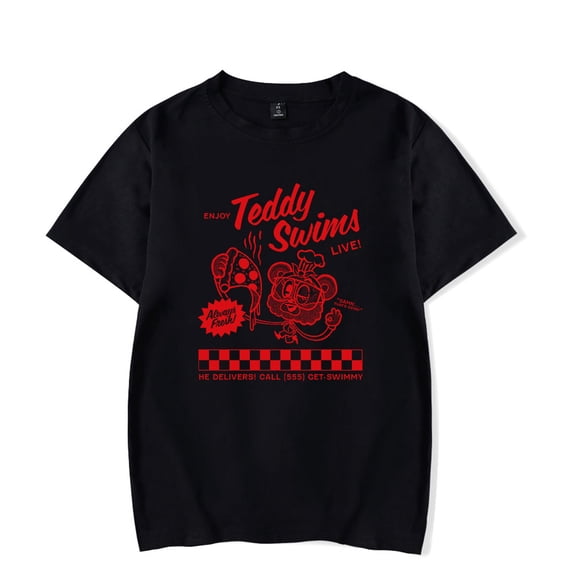 Teddy Swims Merch T-shirt Swimmy Pizza Tee Fashion Men Women t shirt Sweatshirt Summer Casual Short Sleeve T-shirts