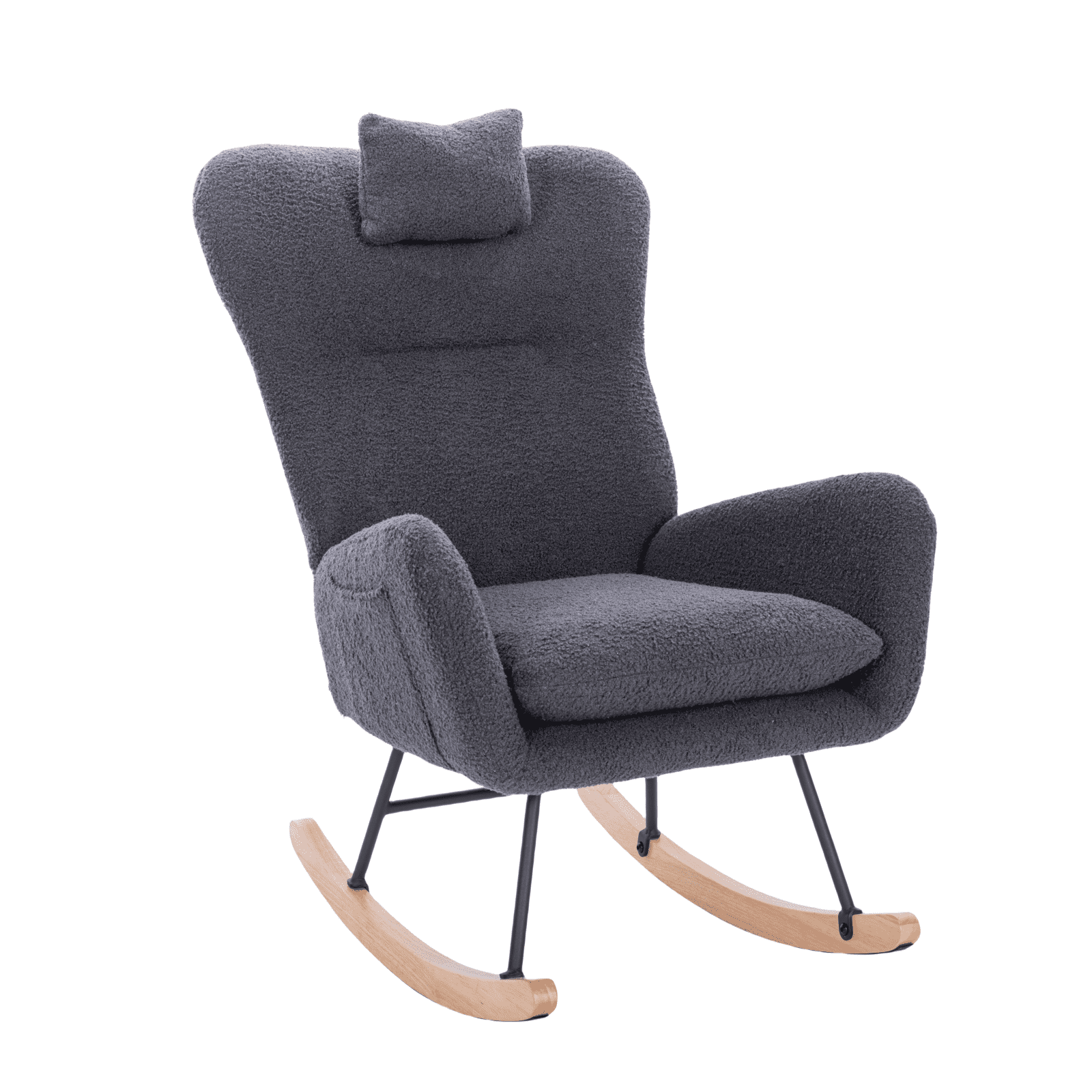 Teddy Upholstered Nursery Rocking Chair for Living Room Bedroom
