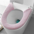 thumbnail image 1 of Teddy Velvet Toilet Seat Cover – Winter Thermal Cushioned Mat with Zipper Installation, Non-Slip & Washable Design for Standard/Elongated Toilets Pink, 1 of 6