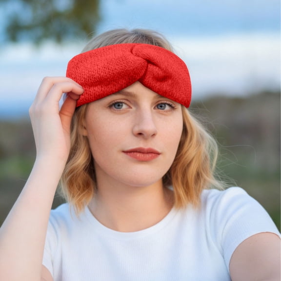Teddy Velvet Twisted Headband with Warm Ear Protection, 8.27" Width Winter Hairband for Cold Days,Head circumference 22 to 23 Inches, Soft Elastic Fabric, Fashionable Knot Design, Machine Washable