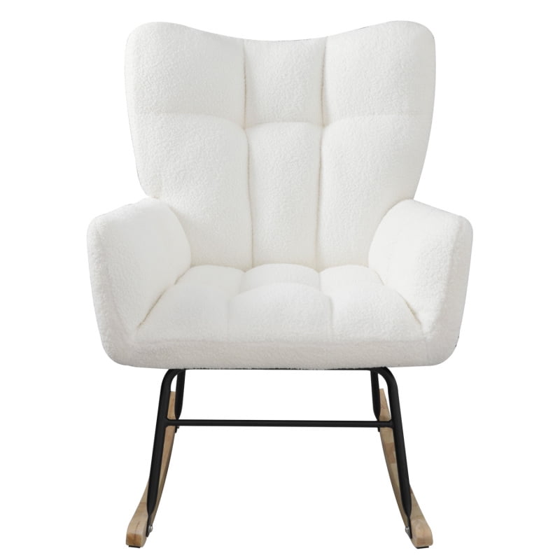 Teddy fabric rocking chair High back Cushioned rocker chair Nursery ...
