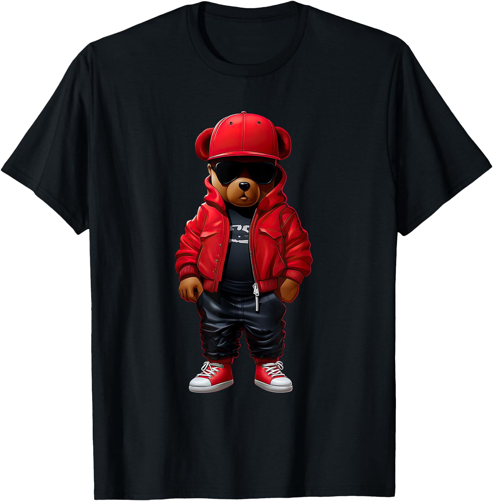 Teddy fashion rap bear stylish hip hop T-Shirt,Navy Blue Color,Size ...