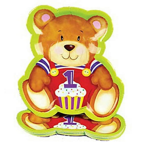 Teddy's 1st Birthday Shaped Plates (8ct)