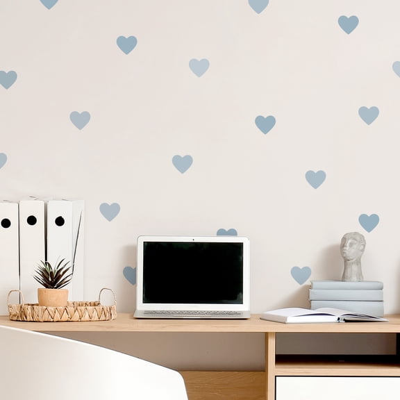 Teddylabels - Blue Hearts - Easy-to-Apply & Removable Wall Stickers