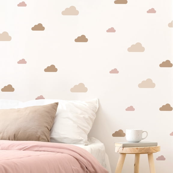 Teddylabels - Boho Clouds - Easy-to-Apply & Removable Wall Stickers