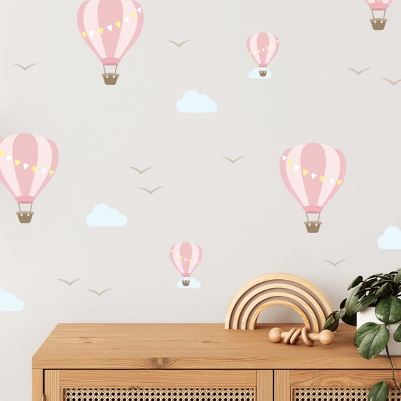 Teddylabels - Hot Air Balloons - Easy-to-Apply & Removable Wall Stickers