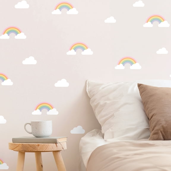 Teddylabels - Pastel Rainbow - Easy-to-Apply & Removable Wall Stickers