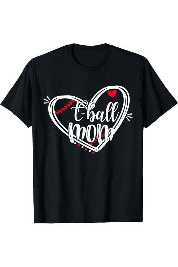 Tee Ball Mom Leopard Tball Mom Mothers Day Baseball Game Day T-Shirt