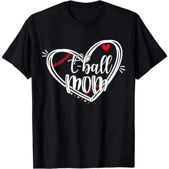 Tee Ball Mom Leopard Tball Mom Mothers Day Baseball Game Day T-Shirt