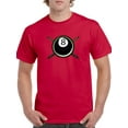 thumbnail image 1 of Tee Bangers Mens Graphic Tee - Pool 8-ball & Crossed Cue Sticks - Regular Fit 100% Cotton, 1 of 4