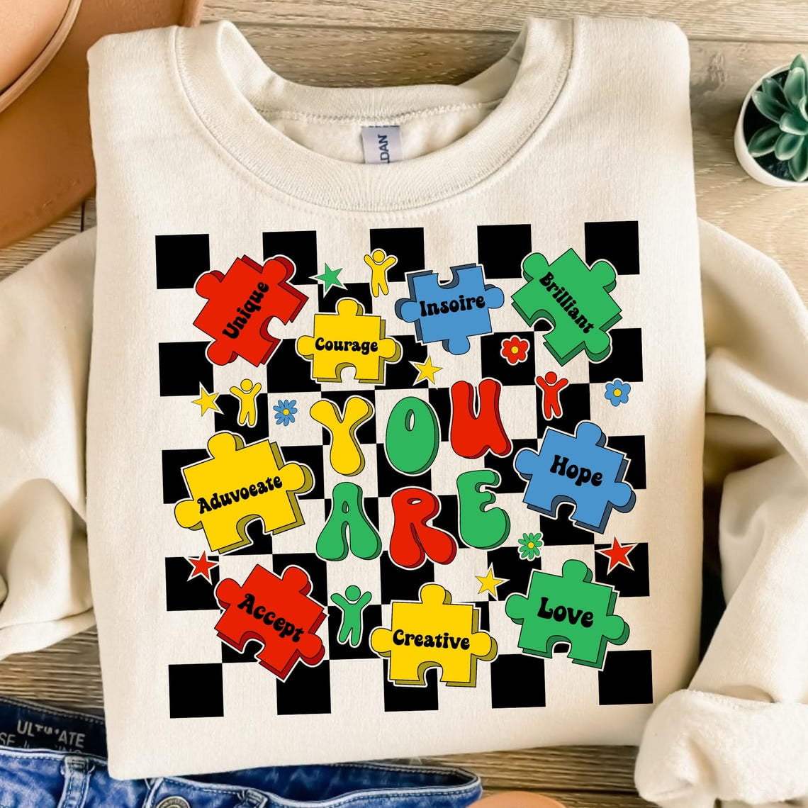 Tee Clo Autism Awareness : Retro Puzzle Design, Advocate Shirt All Size S-5XL, Full size S-5XL