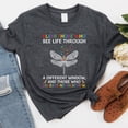 thumbnail image 1 of Tee Clo Autism Awareness T-Shirt Dragonfly Graphic Neurodiversity Support Tee, Full Size S-5XL, 1 of 5