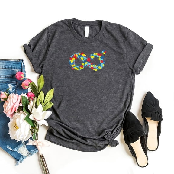 Tee Clo Autism Awareness T-Shirt Infinity Puzzle Design Support Unisex Tee, Full Size S-5XL