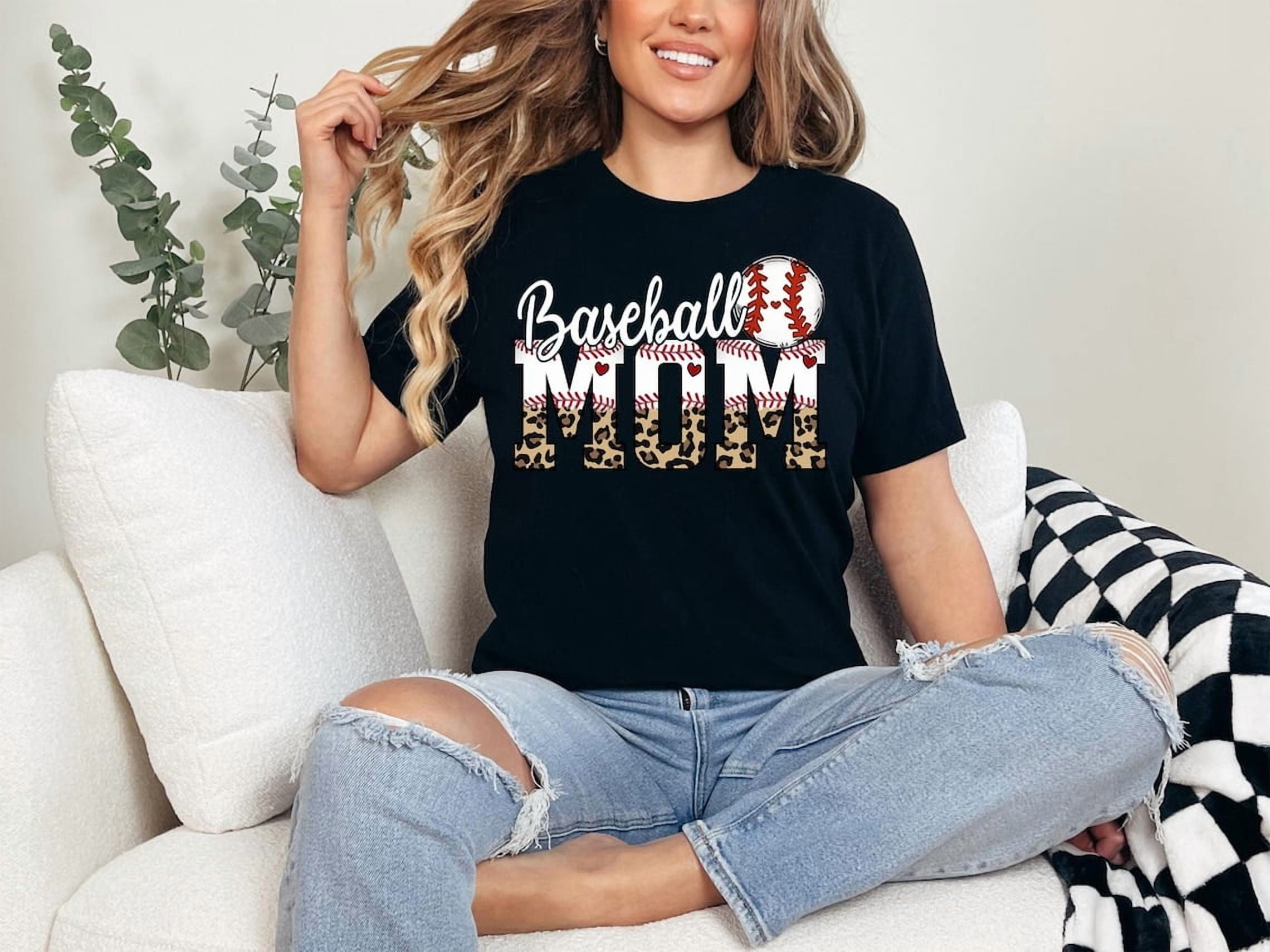 Tee Clo Baseball Mom T-Shirt Baseball Game Day T-Shirt Sports Fan Baseball Season Tee, Full Size S-5XL