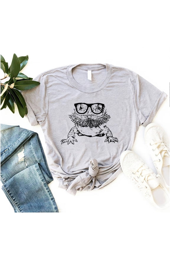 Bearded Dragon T-Shirt Cute Nerdy Pet Lover Reptile Owner Gift Tee, Full Size S-5XL