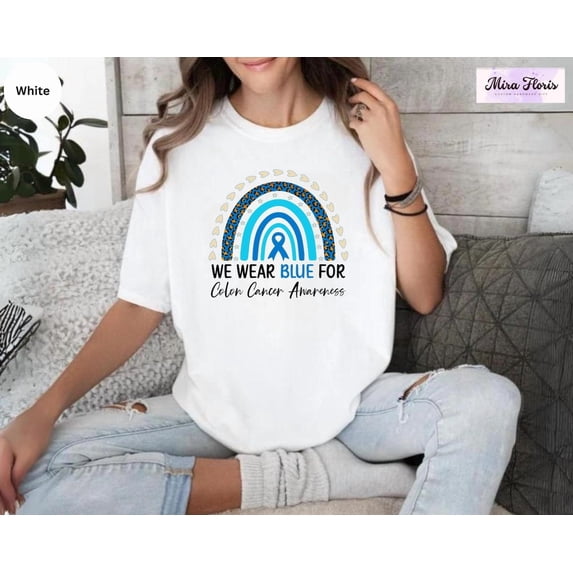 Tee Clo Blue Ribbon Colon Cancer Awareness Shirt All Size S-5XL, Full Size S-5XL