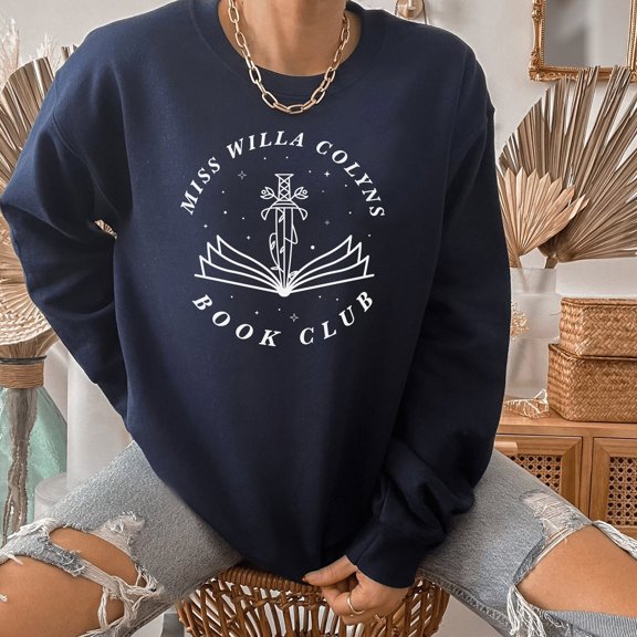 Tee Clo Book Club Sweatshirt Miss Willa Colyns Inspired Bookish Reader Retro Cozy Outfit, Full size S-5XL