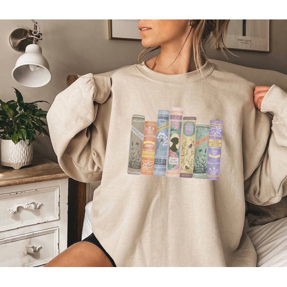 Tee Clo Book Lover Sweatshirt with Feminist Bookish Quote Design, Full size S-5XL