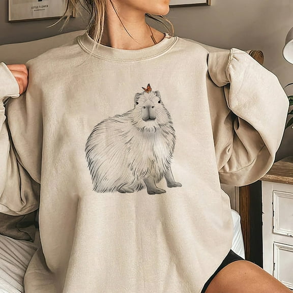 Tee Clo Capybara Cute Animal Lover Sweatshirt Cozy Pet Gift Design, Full size S-5XL