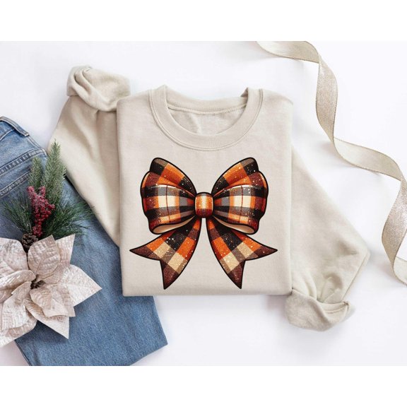 Tee Clo Coquette Shirt, Bow Shirt, Ribbon Sweatshirt, Fall Ribbon Hoodie, Retro Fall Coquette Shirt, Fall Ribbon Party All Size S-5XL, Full size S-5XL