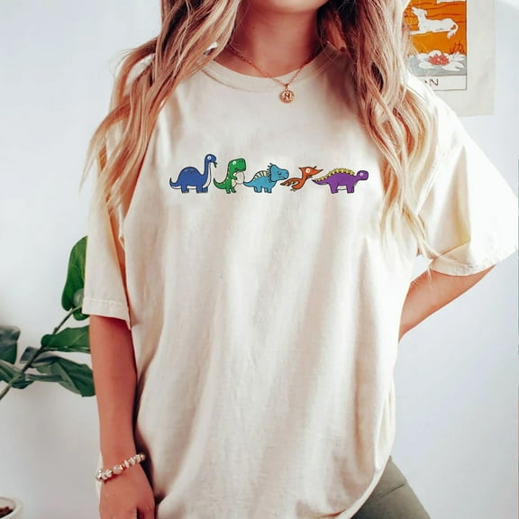 Tee Clo Cute Dinosaur T-Shirt Family Paleontology Animal Lover Gift Tee, Full Size S-5XL