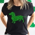 thumbnail image 1 of Tee Clo Dachshund St Patricks Day T-Shirt Lucky Shamrock Dog Lover Graphic Tee, Full Size S-5XL, 1 of 5