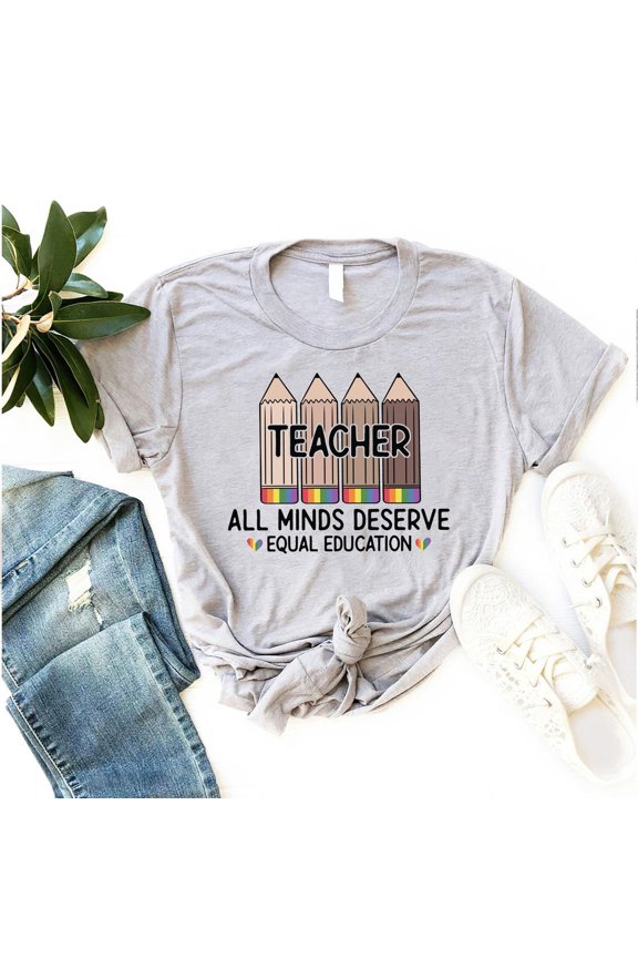 Equal Education Teacher T-Shirt Inclusive Classroom Back To School Gift Tee, Full Size S-5XL