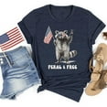thumbnail image 1 of Tee Clo Feral Patriotic T-Shirt 4th Of July American Flag Celebration Graphic Tee, Full Size S-5XL, 1 of 5