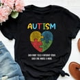 thumbnail image 1 of Tee Clo Fingerprint Heart Autism Awareness T-Shirt Blue Ribbon Support Tee, Full Size S-5XL, 1 of 5