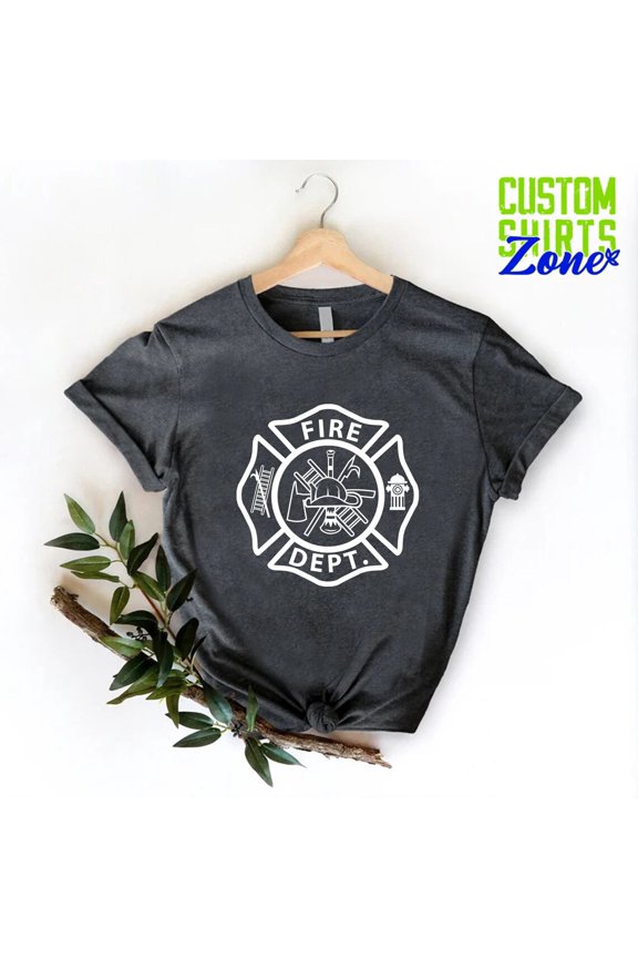 Firefighter T-Shirt Hero Fireman Dad Family Appreciation Graphic Tee, Full Size S-5XL