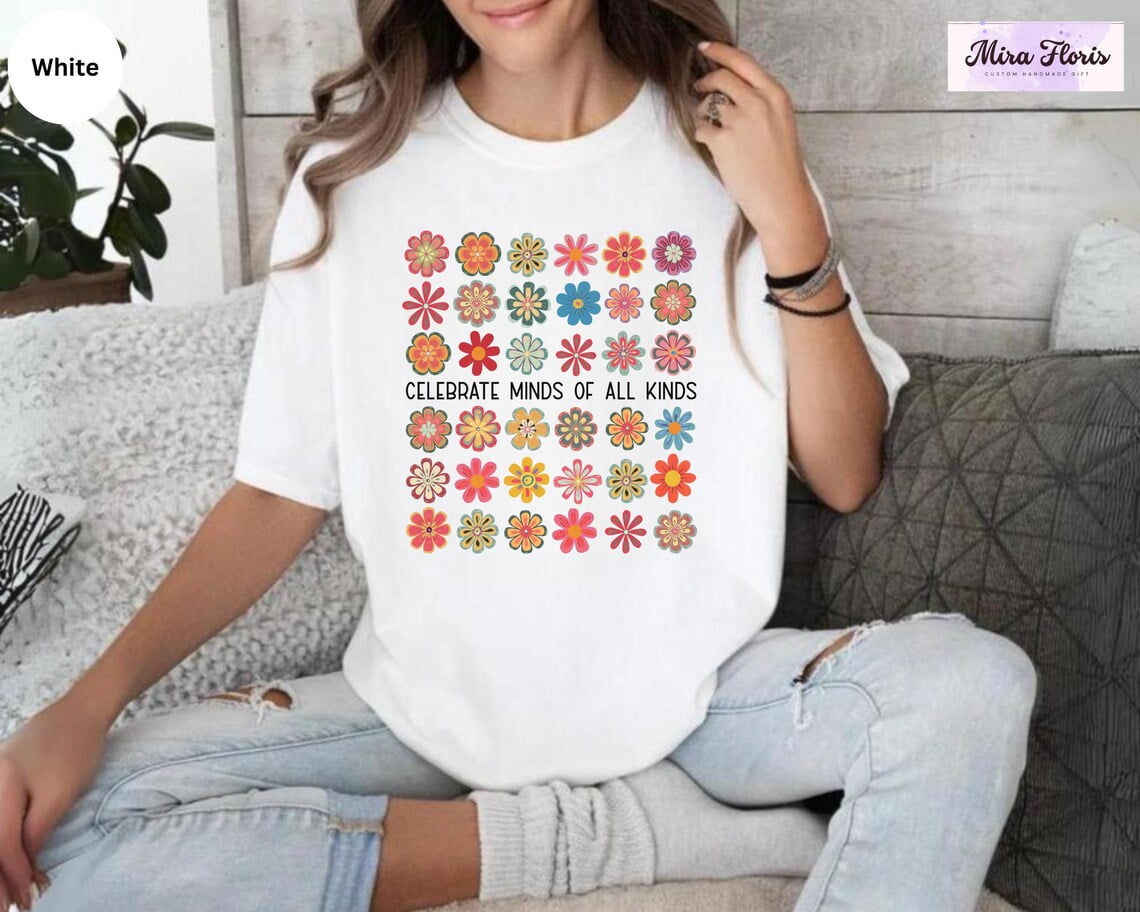Tee Clo Floral Autism Awareness Shirt, Neurodiversity Sped Teacher Tee All Size S-5XL, Full Size S-5XL