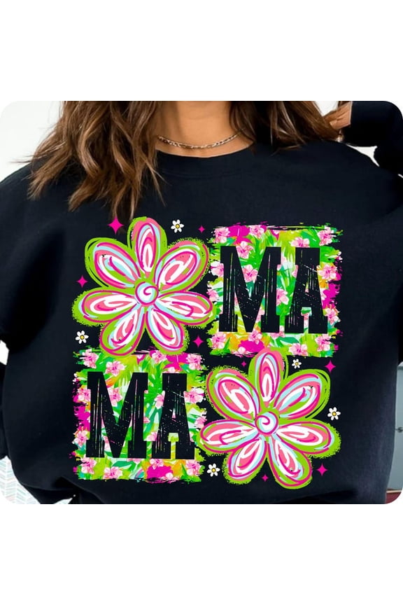 Floral Mama Bundle: Retro Sublimation Designs All Size S-5XL, Full size S-5XL