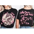 thumbnail image 1 of Tee Clo Japanese Sakura Dragon T-Shirt Pink Cherry Blossom Graphic for Spring Nature Lovers, Full Size S-5XL, 1 of 5