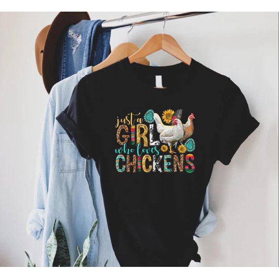 Tee Clo Just A Girl Who Loves Chickens Shirt, Chicken Lover Shirt, Chicken Shirt, Chicken Lover Girl Tee, Animal Lover Shirt, Chicken Gift For Women All Size S-5XL, Full Size S-5XL