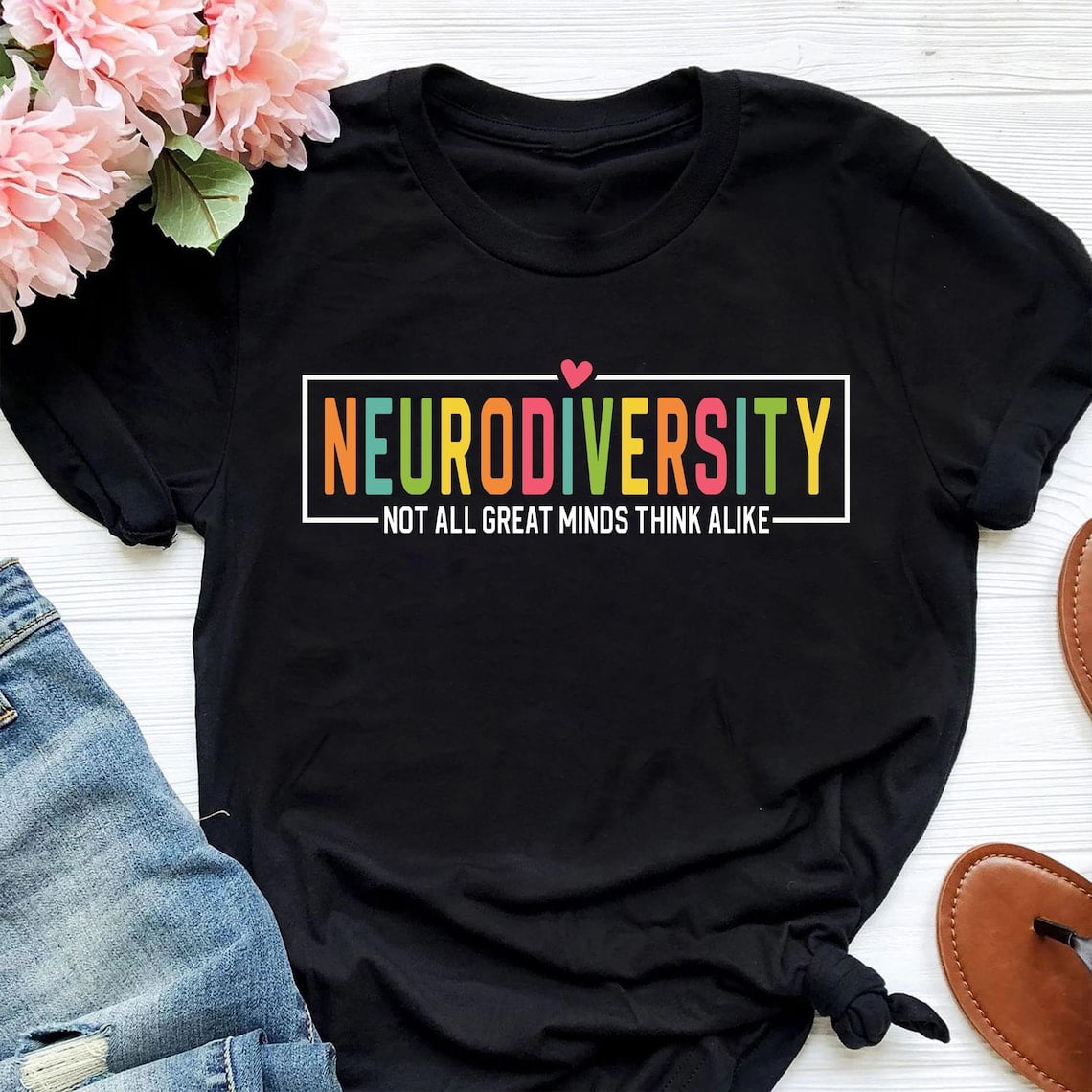 Tee Clo Neurodiversity T-Shirt Teacher Autism Awareness Support Education Tee, Full Size S-5XL