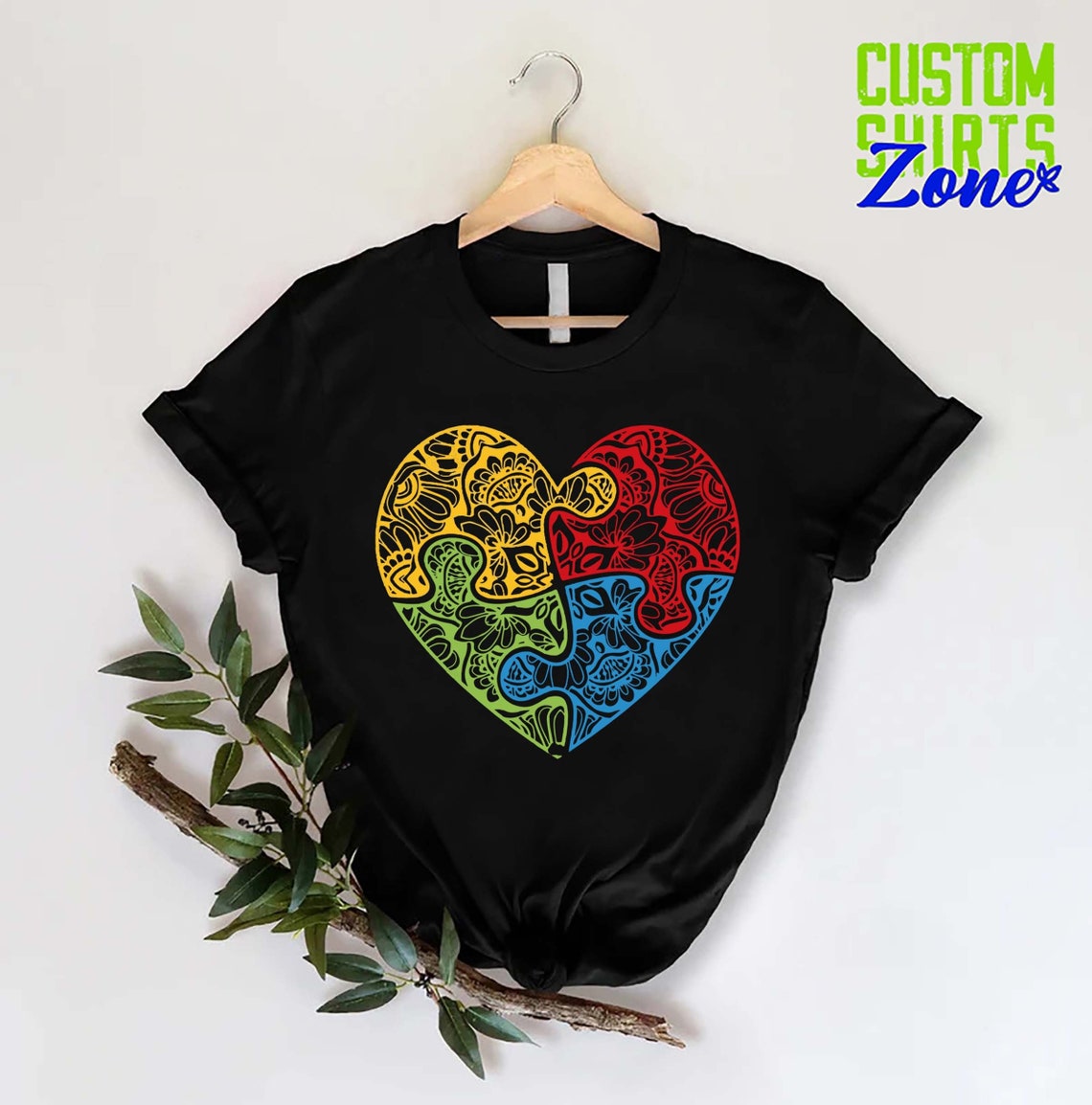 Tee Clo Puzzle Autism Awareness T-Shirt Special Education Teacher Graphic Tee, Full Size S-5XL