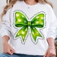 thumbnail image 1 of Tee Clo Retro Coquette St. Patrick'S Day Shamrock Bow All Size S-5XL, Full size S-5XL, 1 of 5