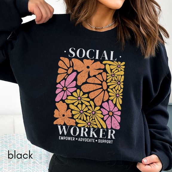 Tee Clo Social Worker Sweatshirt Emotional Support School Psychologist Cozy, Full size S-5XL