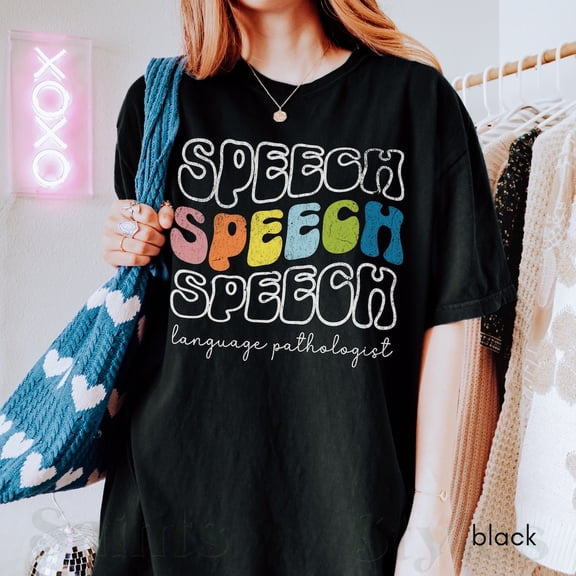 Tee Clo Speech Language Pathologist T-Shirt Communication Support T-Shirt SLP Appreciation Gift Tee, Full Size S-5XL