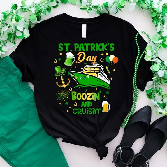 Tee Clo St. Patricks Cruise Cruising And Boozing Shirt, Cruise Squad Shirt, Shenanigans Shirt, St Patrick'S Cruising, St Paddys Day All Size S-5XL, Full Size S-5XL