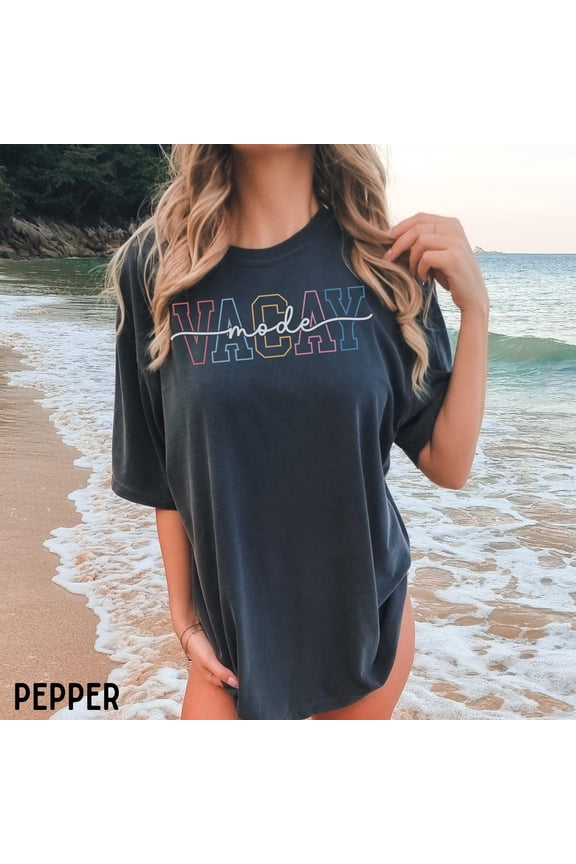 Vacay Mode T-Shirt, Summer Clothing, Vacation Tee, Beach Shirt, Coastal Apparel, Vacation Outfit, Trendy Summer Vibes Shirt All Size S-5XL, Full Size S-5XL