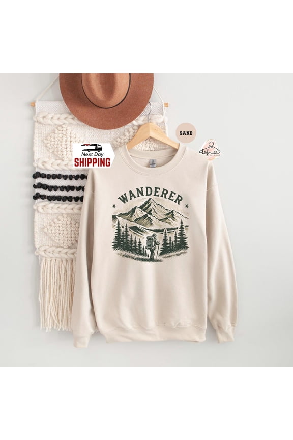 Wanderer Sweatshirt: Camp Hoodie, Hiking Gift All Size S-5XL, Full size S-5XL